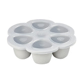 BEABA Multiportions tray with clip-on lid for convenient baby meal prep and storage.