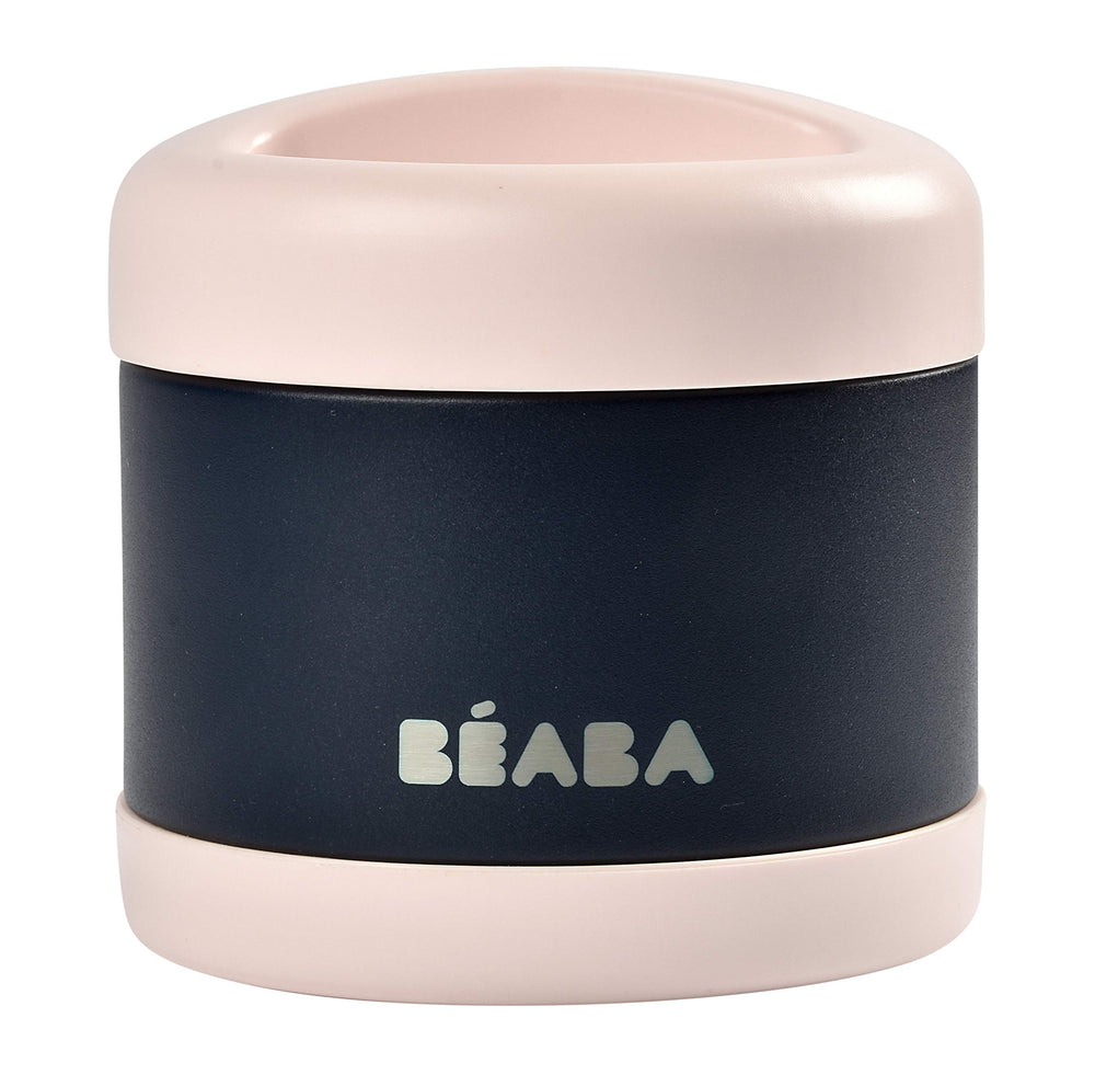 Beaba Midnight insulated jar open view highlights wide mouth for easy filling.