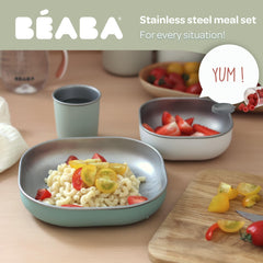 Beaba stainless-steel meal-set bowl showcases durable design for everyday meals.