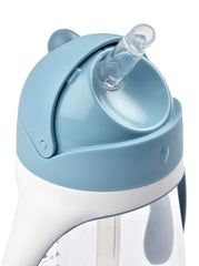Beaba Straw Sippy Cup Rain lid open demonstrates spill-ready on-the-go use