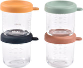 Béaba Sunrise 4-pack glass jars with lids for baby food storage