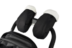 Béaba waterproof fleece-lined stroller gloves front view showing warm protection