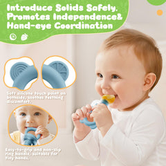 Bear Baby Fruit Food Feeder ring is easy to grasp for self-feeding.