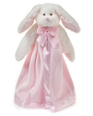 Bearington Baby Bunny Snuggler head close-up with pink bow offering cuddly comfort.