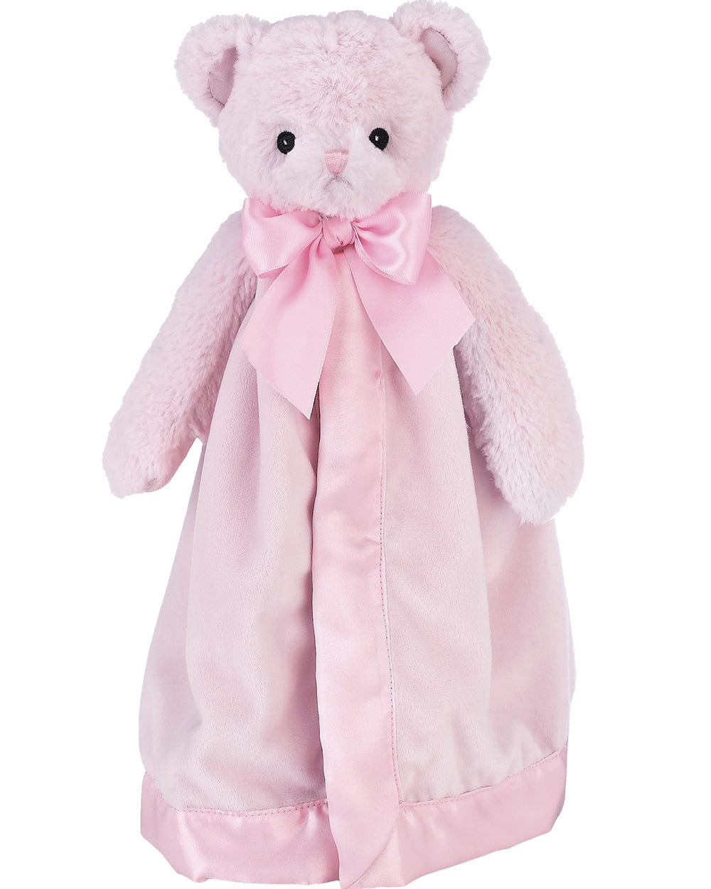 Bearington Baby Huggie Bear Snuggler pink head close-up for comforting bedtime cuddles