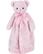 Bearington Baby Huggie Bear Snuggler pink head close-up for comforting bedtime cuddles