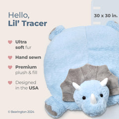Bearington Lil’Tracer tummy time mat with dinosaur print design for sensory play