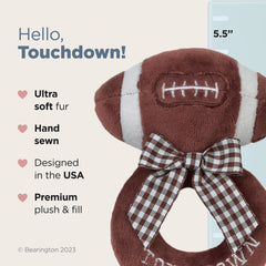 Bearington Baby Touchdown close-up of plush texture for cozy infant cuddling