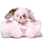 Bearington Baby Wiggles Cuddle Me Sleeper pink blanket front view for cozy baby snuggling