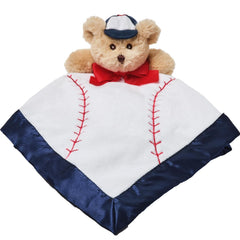 Bearington Lil' Slugger Snuggler plush velour baseball design for baby comfort.