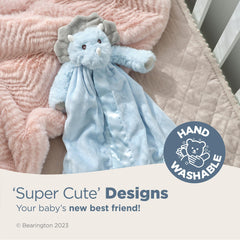 Bearington Lil’ Tracer satin-trim closeup—silky edge adds gentle tactile appeal.