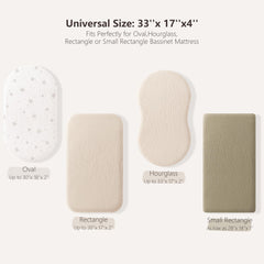 Bearmoss bassinet sheets fit oval bassinet snugly for secure sleep.