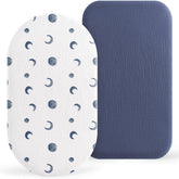 Bearmoss bassinet sheets close-up: ultra-soft muslin for delicate baby skin.