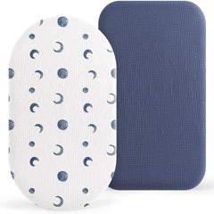 Bearmoss bassinet sheets close-up: ultra-soft muslin for delicate baby skin.