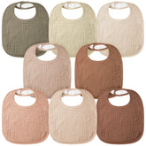 Bearmoss muslin baby bib coconut mocha closeup shows soft cotton texture and absorbency