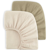 Bearmoss muslin crib sheets with soft texture provide breathable comfort for babies