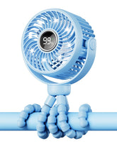 Bearwind mini portable stroller fan with 360-degree rotation for flexible cooling on the go.