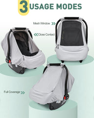 Beatoutou car seat cover 360-degree coverage enhances privacy on the go.