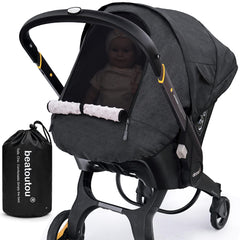 beatoutou waterproof baby car seat cover on doona fit keeps baby dry in rain and snow.