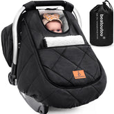 Beatoutou winter baby cover side view showing secure car seat fit for warmth