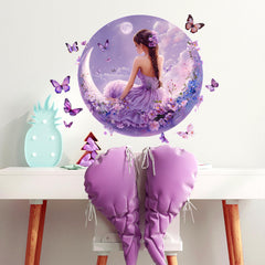 Beautiful Girls Wall Decal butterfly pattern adds cheerful charm to living rooms.