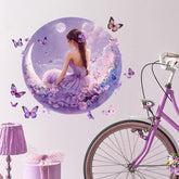 Beautiful Girls Wall Decal moon design creates dreamy bedroom ambiance.