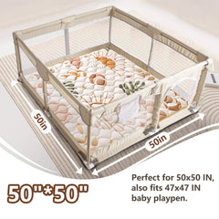 Beavtaens 50x50 playpen mat, secure soft surface inside standard playpens.
