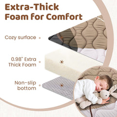 Beavtaens Baby Play Mat 50x50 fits neatly inside a playpen for safety.