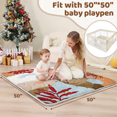 Beavtaens Desert play mat with non-slip dots provides stable grip on various floors.