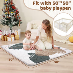 Beavtaens Baby Play Mat non-slip dots provide stable grip on floors.