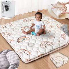 Beavtaens baby play mat rolled for easy storage and travel