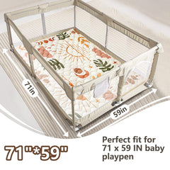 Beavtaens Boho Nature playmat folded compactly for storage or travel