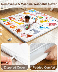 Beavtaens foam baby play mat cover washable option shown for deep clean