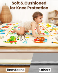 Beavtaens Ultra Thick Flannel Mat showing secure elastic bands for quick setup.