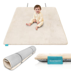 Beavtaens play mat folded with storage strap for easy carry and neat storage.