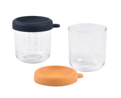 Béaba 8 oz glass jar close-up showing airtight lid preserves flavors.