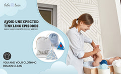 Beba Bean travel-friendly peepee teepees tucked in a diaper bag for on-the-go changes.