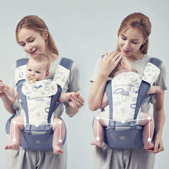 Bebamour baby carrier front carry demonstrates versatile positioning for quick transitions.