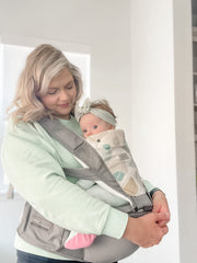 Bebamour baby carrier head hood provides sun and wind protection for baby.