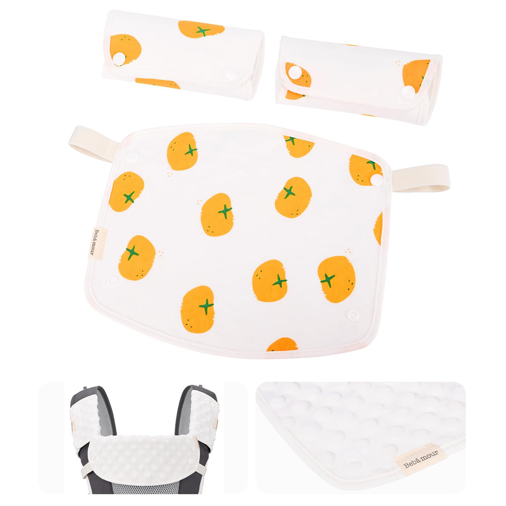 Bebear Bebamour drool-teething pad front view protects carrier while baby drools.