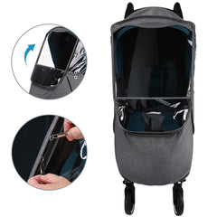 Bebamour sun-shield curtain provides shade during sunny strolls