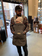 bebamour detachable hat view demonstrates reversible head coverage for front or backpack carry