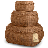 Bebe Bask Fauna large basket with lid enhances organized storage for blankets