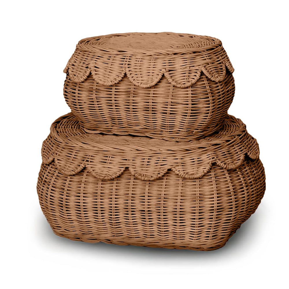 BEBE BASK Flora basket with lid for stylish nursery storage and organization.