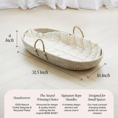 BEBE BASK 1-inch memory foam pad boosts baby comfort during changes.
