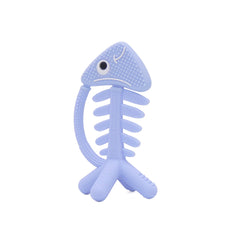 bebe mondo 3in1 teether fish baby blue demonstrates soothing bite textures for teething relief