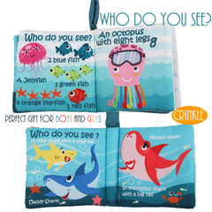 Bebe Mondo teething book with soft textures for chewy, soothing baby play.