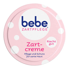Bebe Zartcreme jar open showing creamy texture for gentle skin nourishment