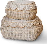 BEBE BASK Flora basket lid, natural finish, elegant display lid tray.
