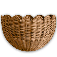 BEBE BASK Lola scalloped basket front view for stylish wall storage.